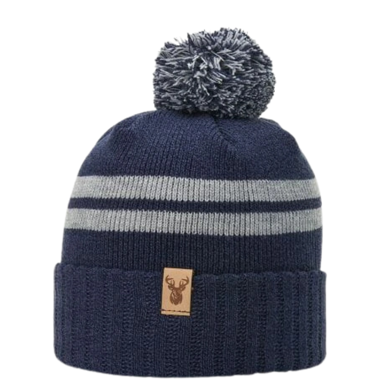 heather grey true navy beanie